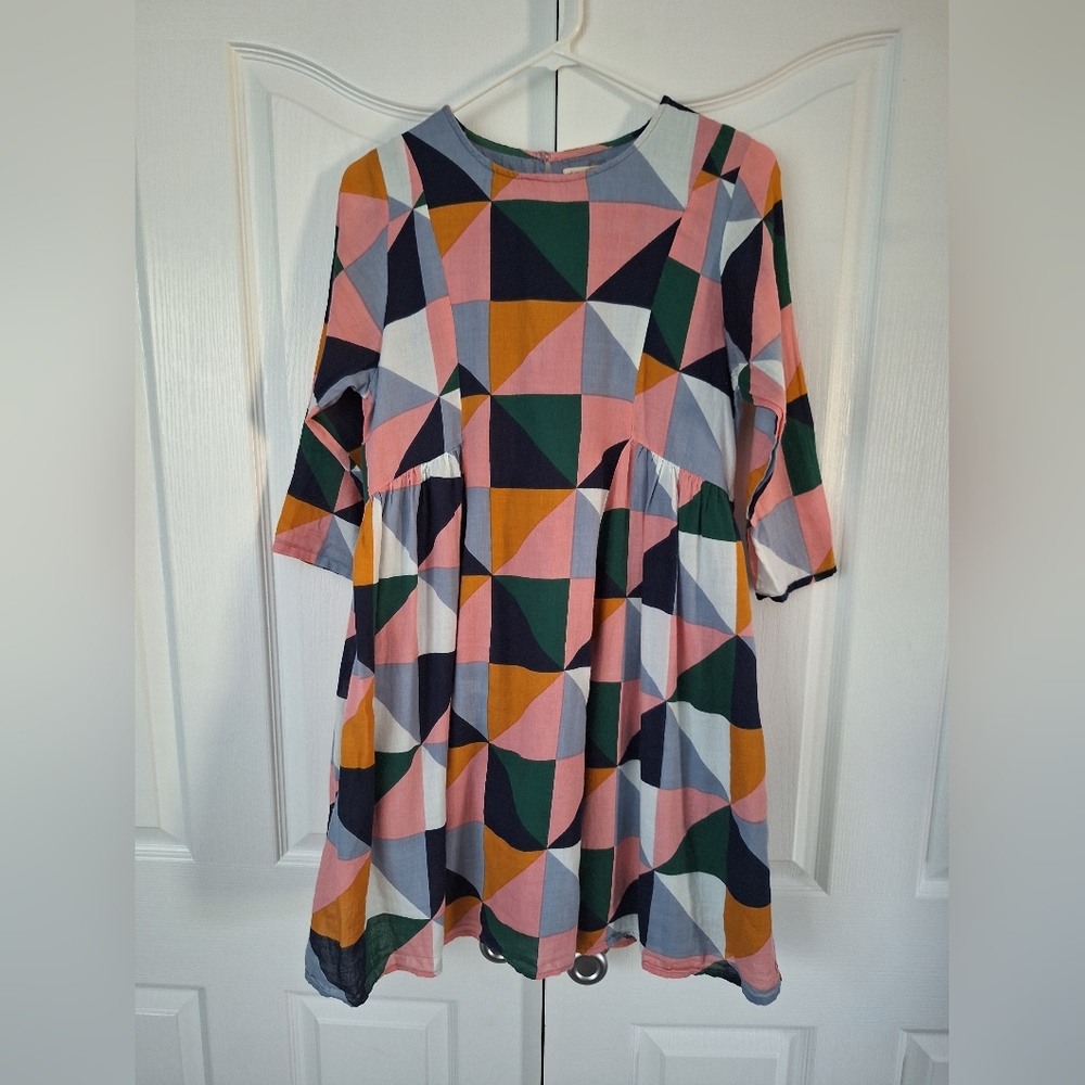 Pink Chicken Colorful Geometric Dress